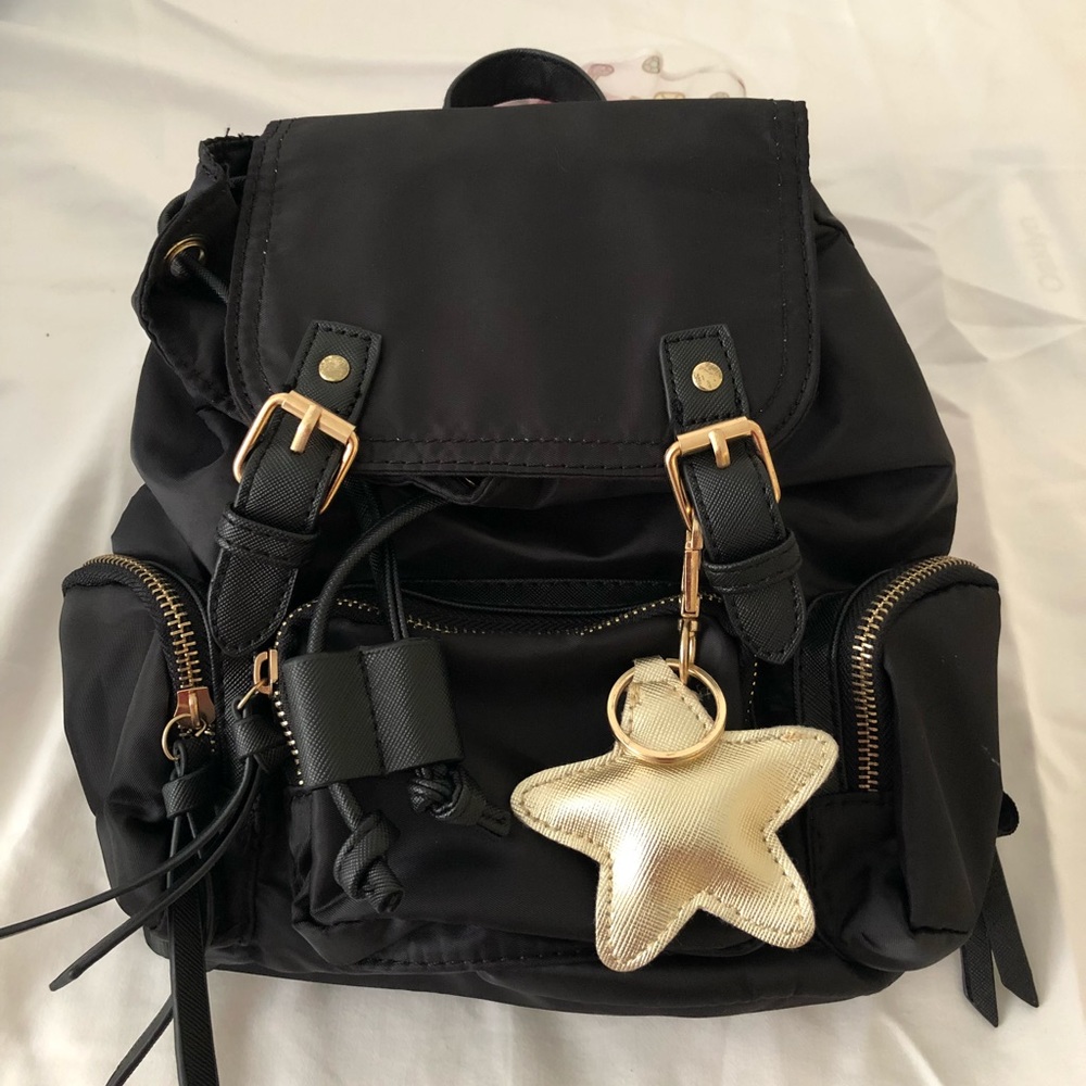Black mini backpack